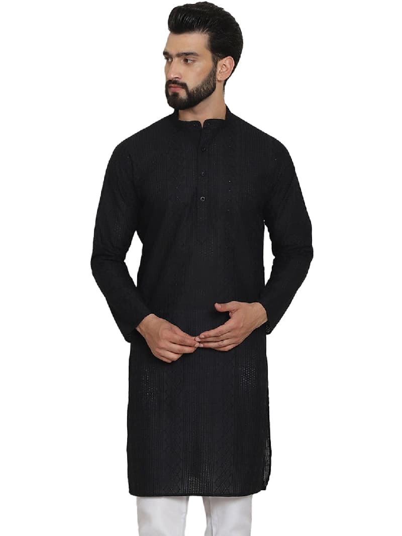 Men's Black Festive Kurta