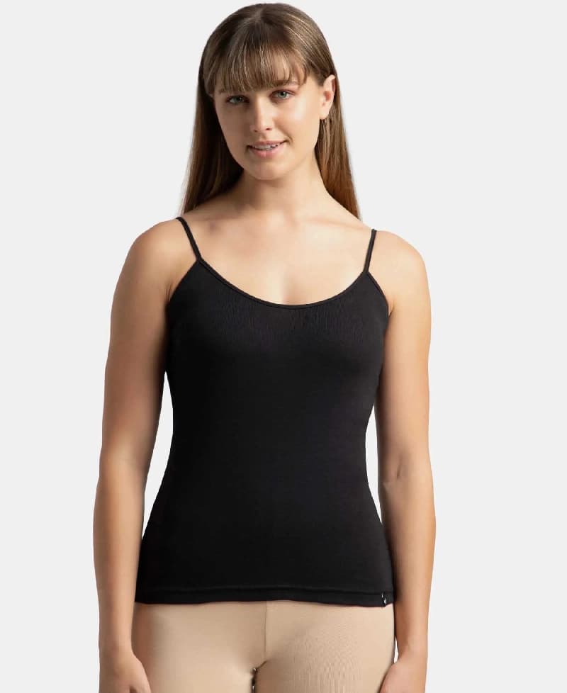 Women's Black Pure Cotton Camisole