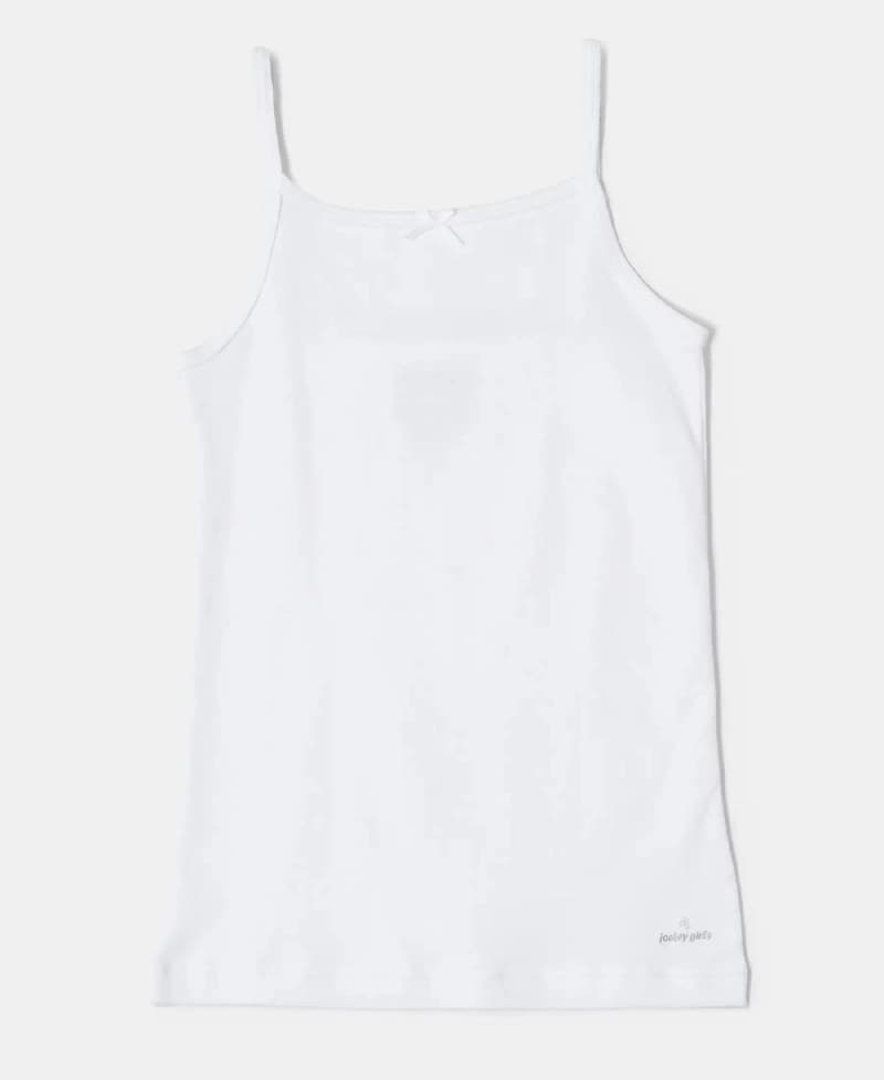 Girl's White Pure Cotton Camisole