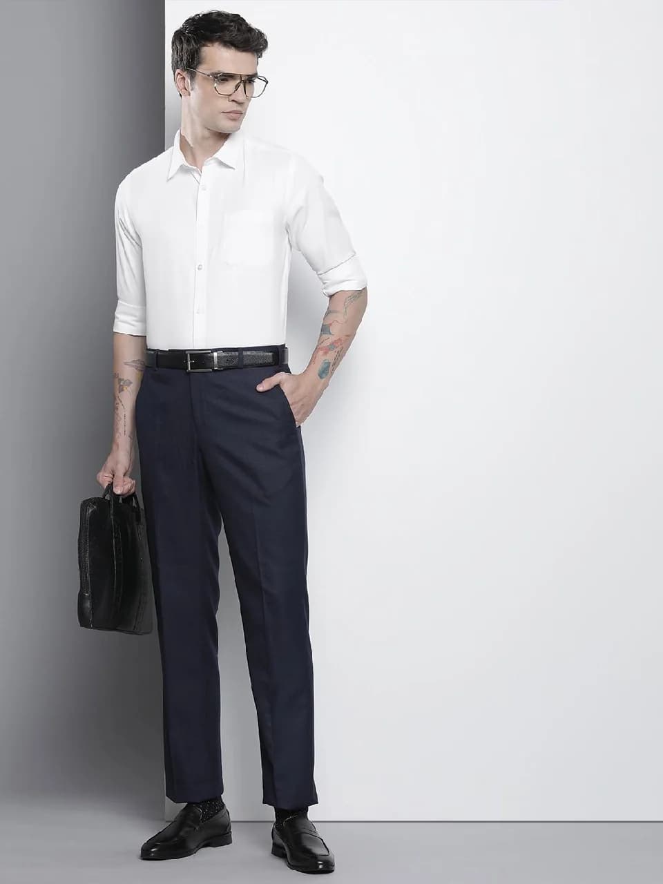 Men's White Formal Solid Slim Fit Cotton Shirt