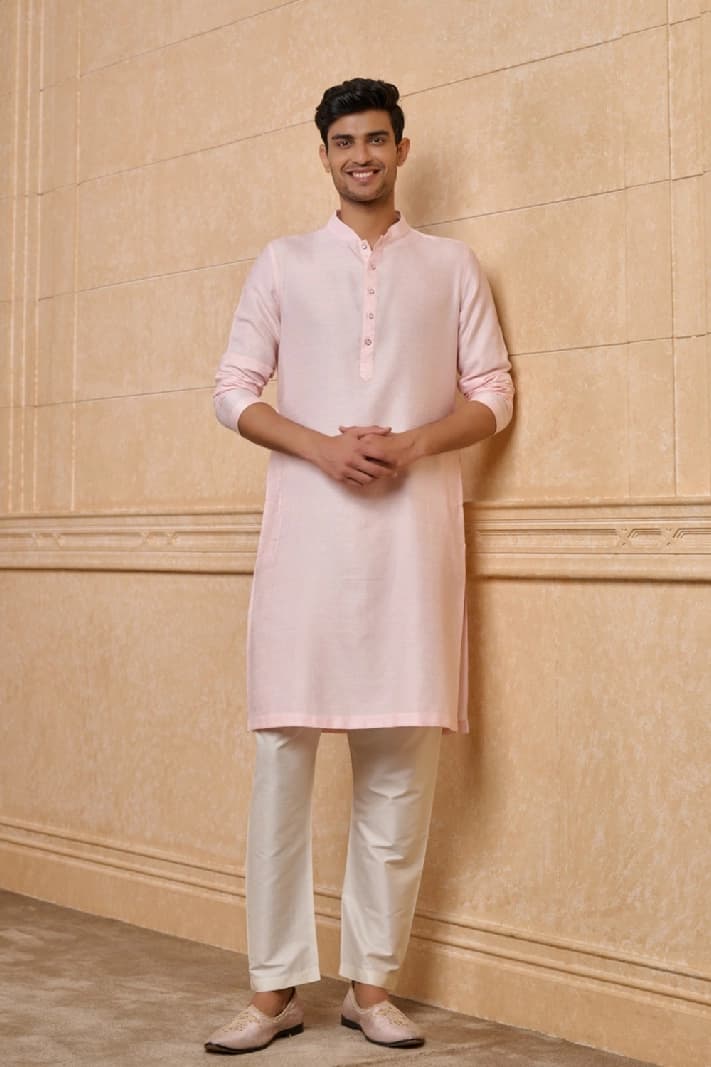 Men's Pink Festive Kurta Set