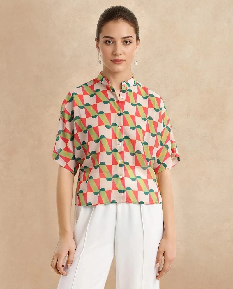 Women's Multicolor Casual Printed Regular Fit Shirt