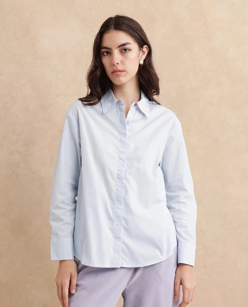 Women's Grey Casual Printed Regular Fit Shirt