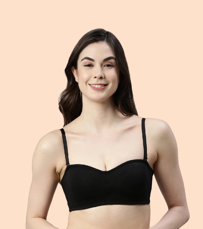 Women's Black Party Solid Bra