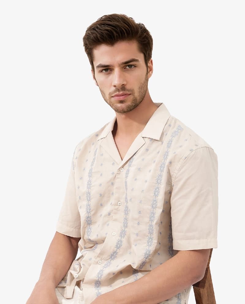 Men's Beige Casual Regular Fit Shirt
