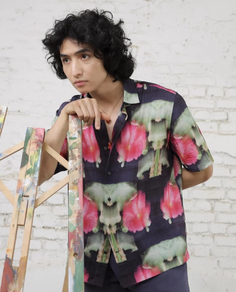 Men's Purple Casual Printed Regular Fit Shirt