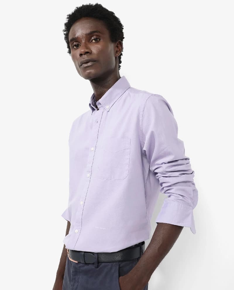 Men's Purple Formal Solid Regular Fit Shirt