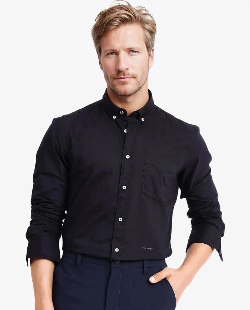 Men's Black Formal Solid Regular Fit Shirt