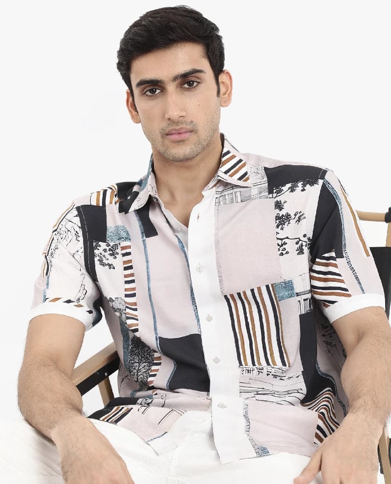 Men's Multicolor Casual Printed Regular Fit Shirt