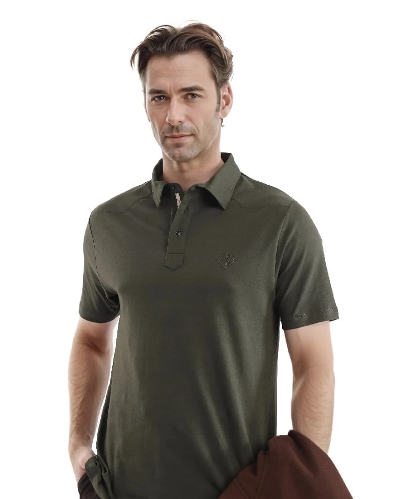 Men's Brown Casual Solid Regular Fit Polo Tshirt