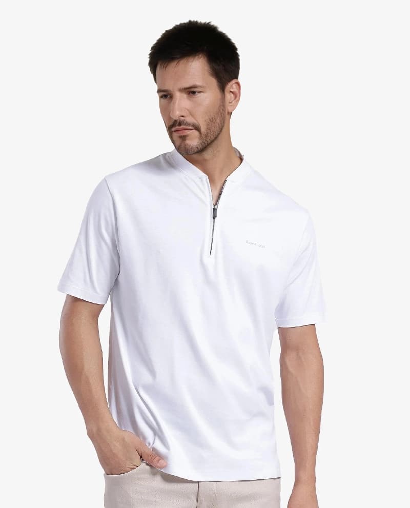 Men's White Casual Solid Regular Fit Tshirt