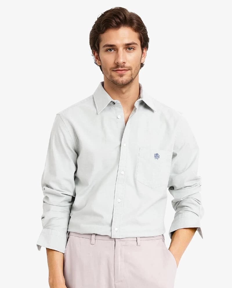 Men's Grey Formal Solid Regular Fit Cotton Shirt