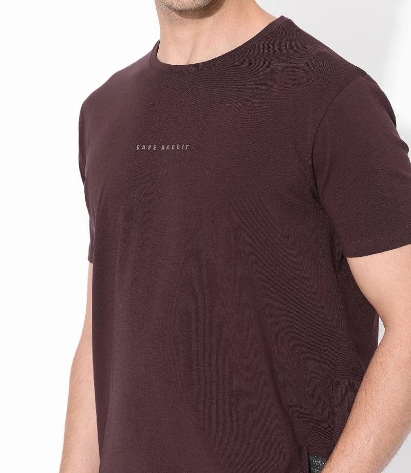 Men's Red Casual Solid Regular Fit Tshirt