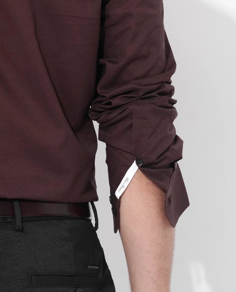 Men's Brown Casual Solid Regular Fit Shirt