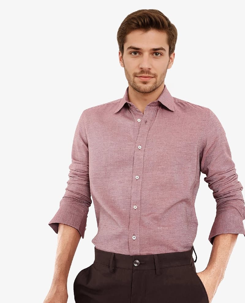 Men's Red Formal Solid Regular Fit Shirt