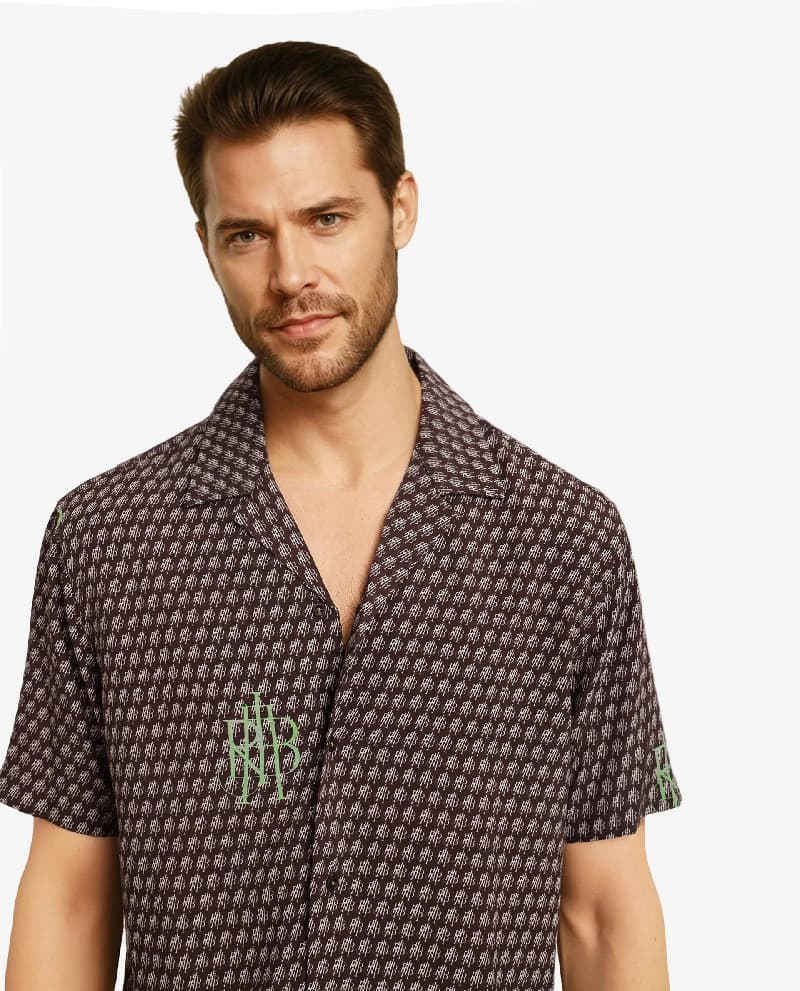 Men's Brown Casual Printed Regular Fit Shirt