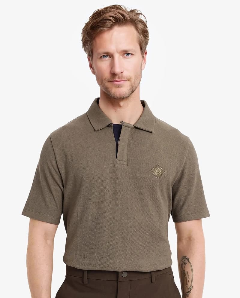 Men's Green Casual Solid Regular Fit Polo Tshirt