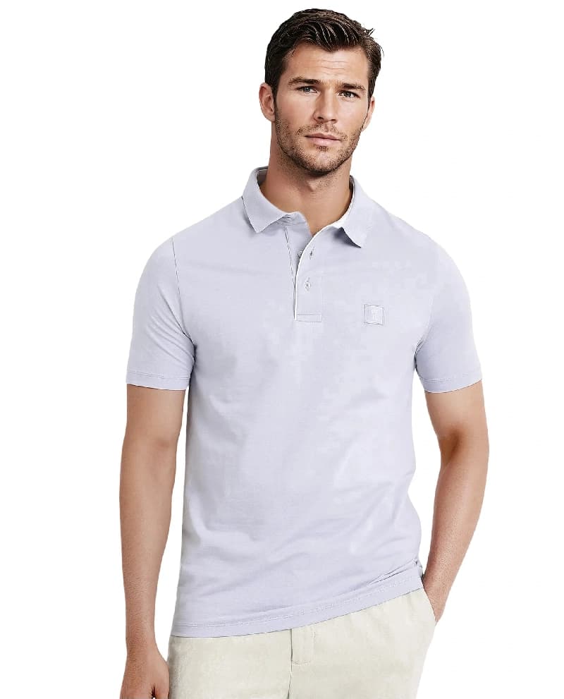 Men's Blue Casual Solid Regular Fit Polo Tshirt