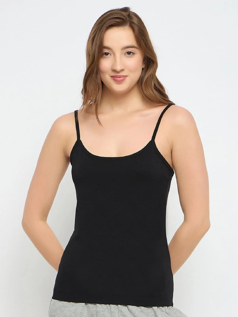 Women's Black Basic Cotton Camisole