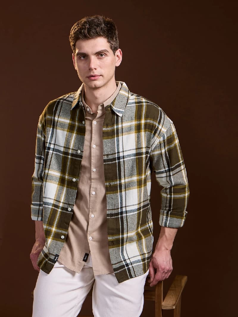 Men's Multicolor Casual Checked Regular Fit Shirt
