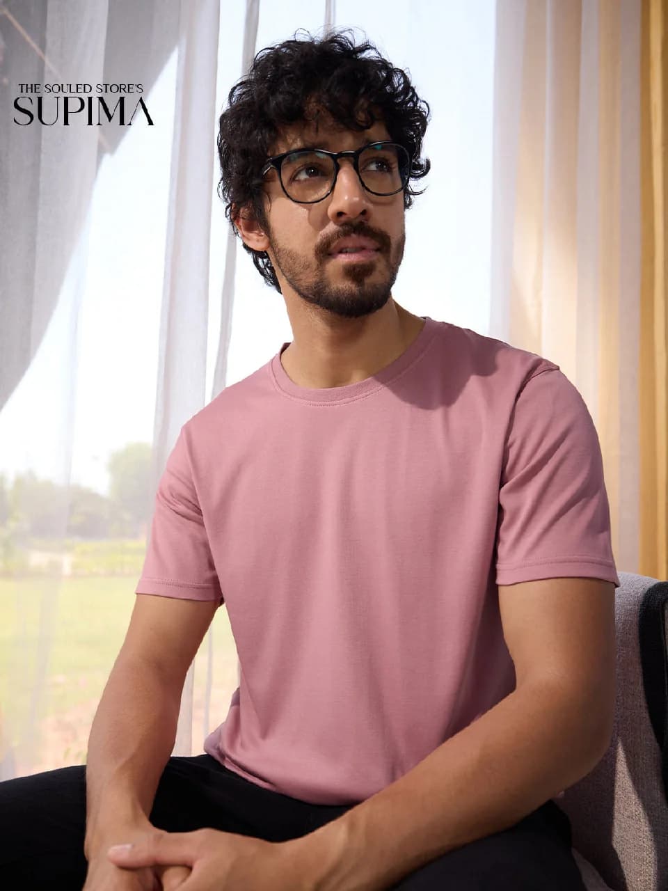 Men's Pink Casual Solid Regular Fit Tshirt