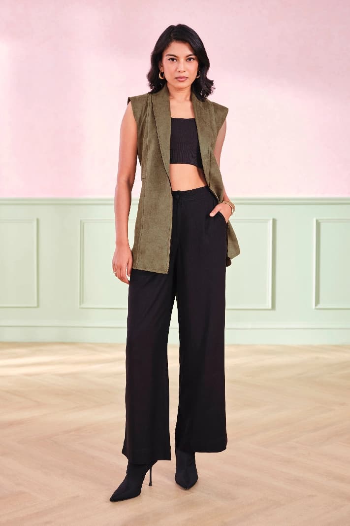 Women's Green Casual Solid Jacket