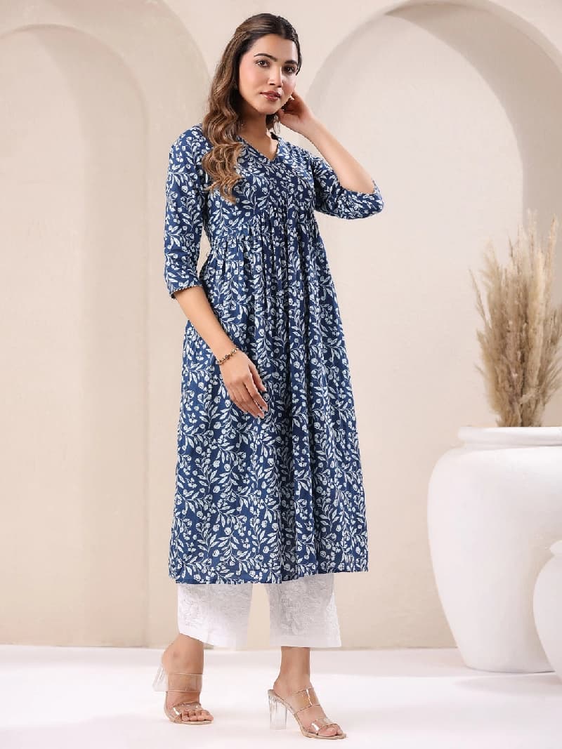 Women's Blue Casual Kurta