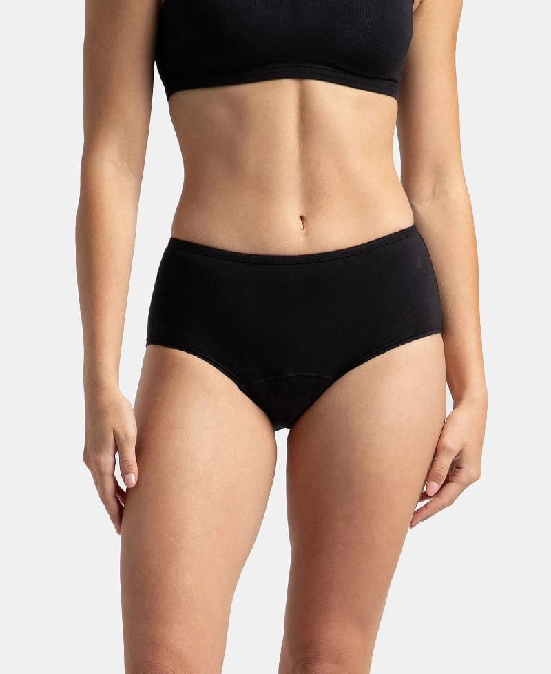 Women's Black Cotton Stretch Panty