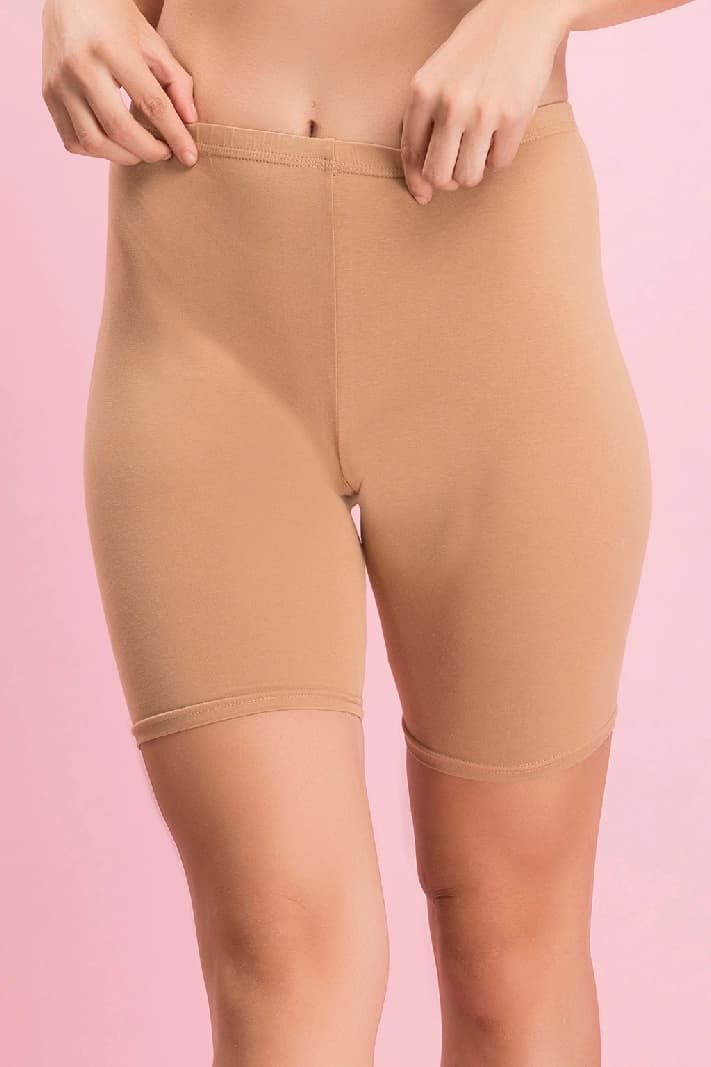 Women's Beige Solid Cotton Panty