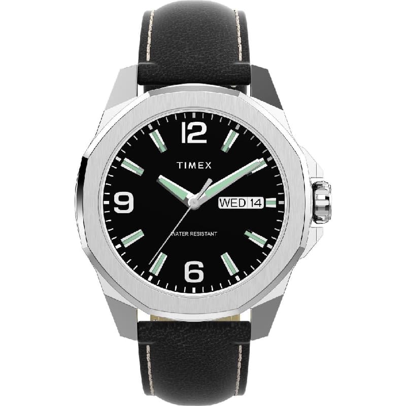 Men's Black Solid Round 46 mm Analogue Watch - TW2W92900