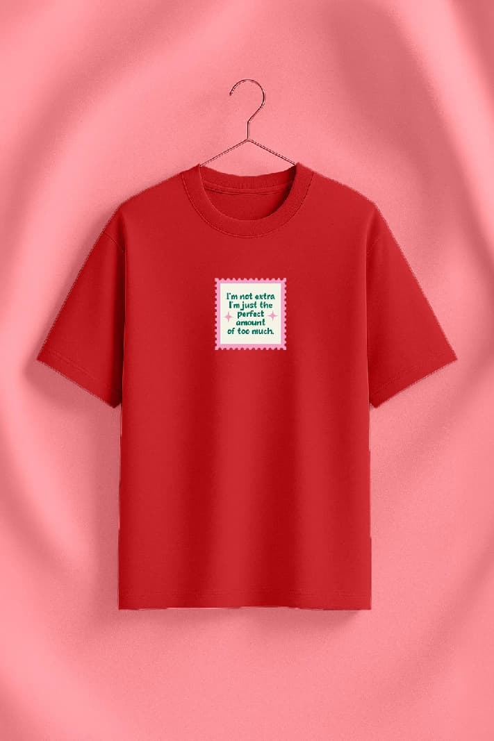 Women's Red Casual Printed Regular Fit Tshirt