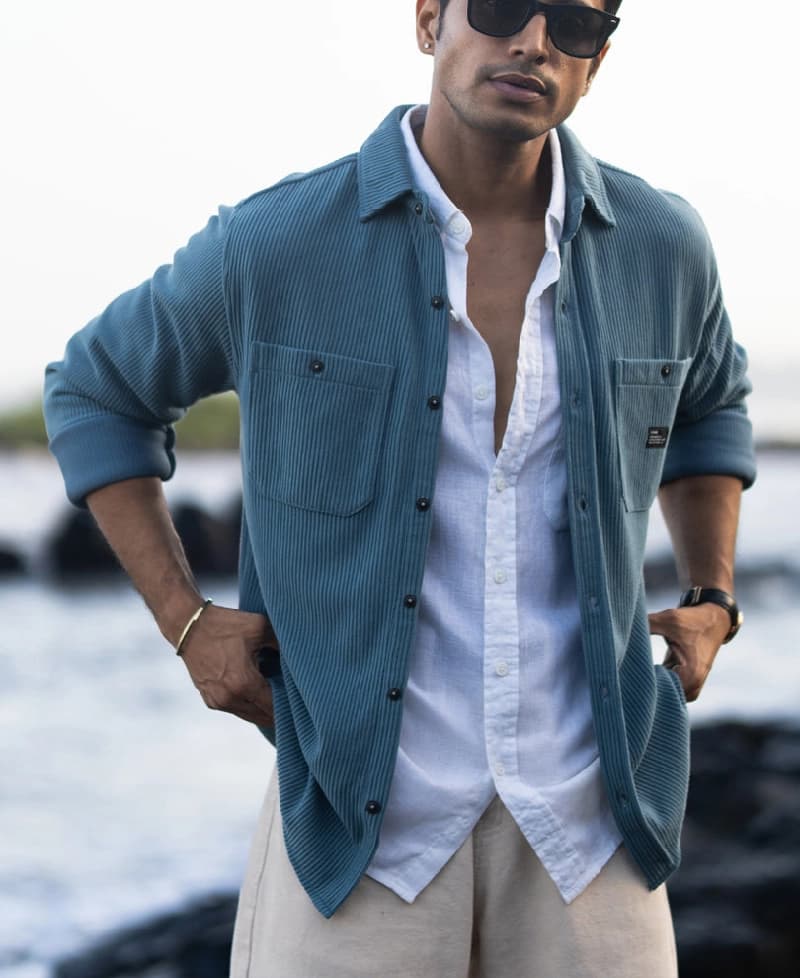 Men's Grey Casual Solid Regular Fit Shirt