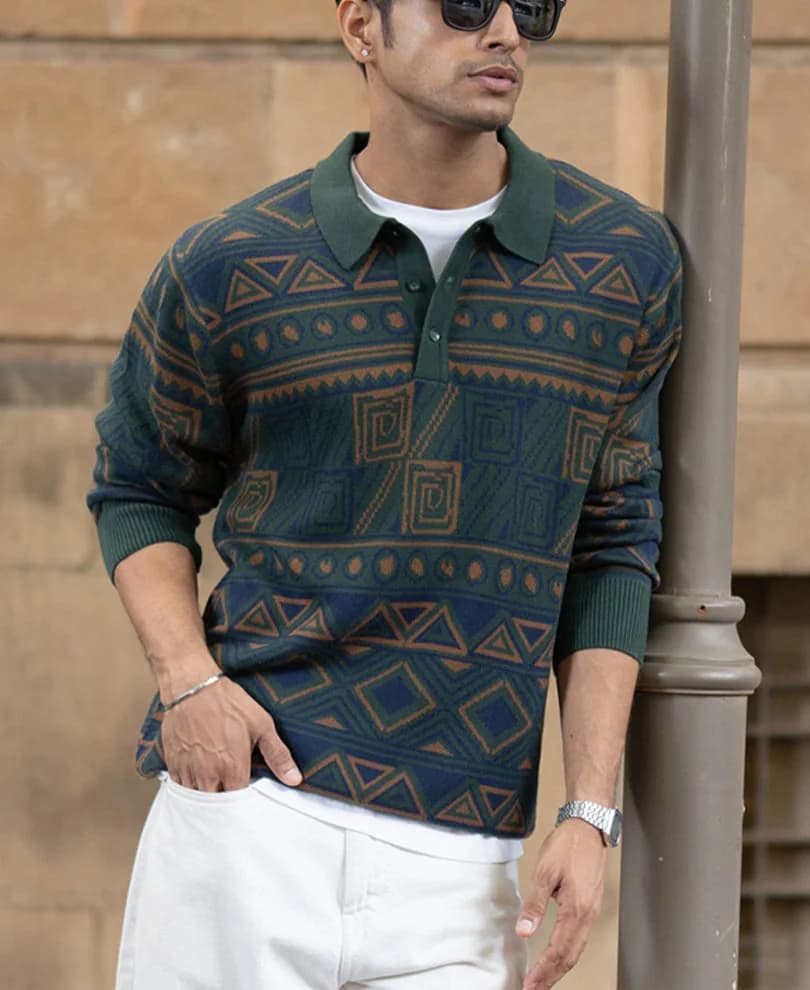 Men's Black Casual Printed Regular Fit Tshirt