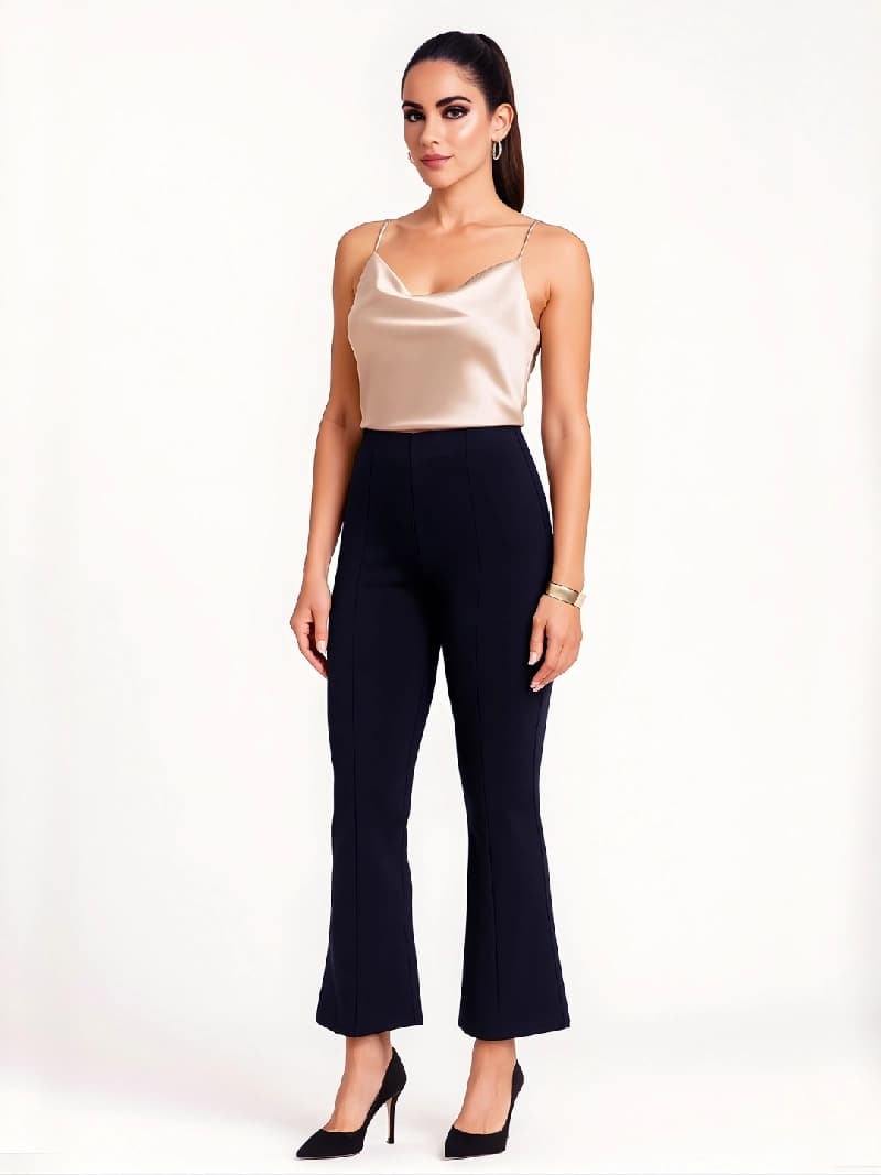 Women's Black Casual Solid Bootcut Fit Trouser