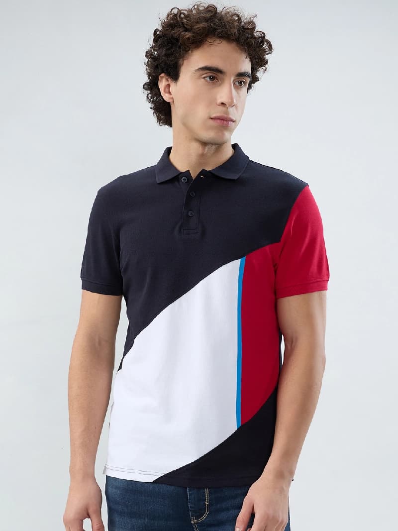 Men's Black Casual Solid Regular Fit Polo Tshirt