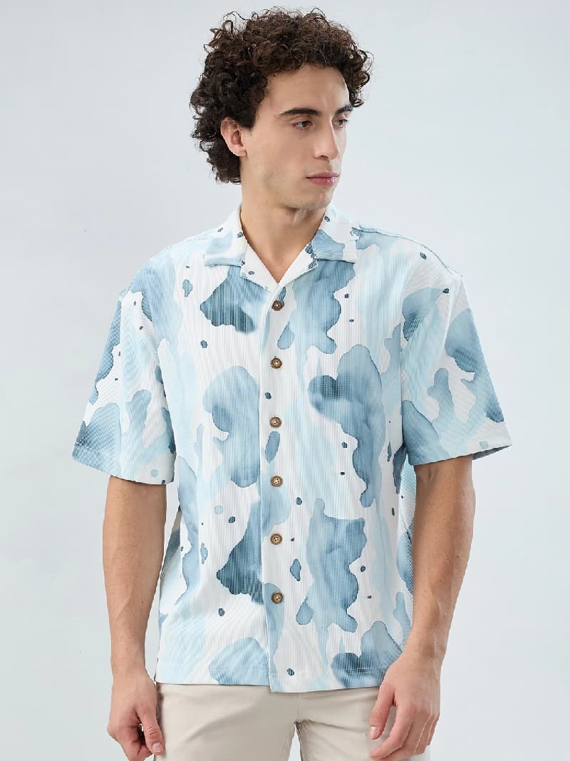 Men's Multicolor Casual Printed Oversized Fit Shirt