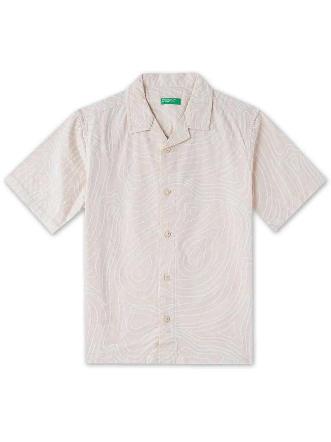 Boys Beige Casual Regular Fit Printed Half Sleeves Shirt