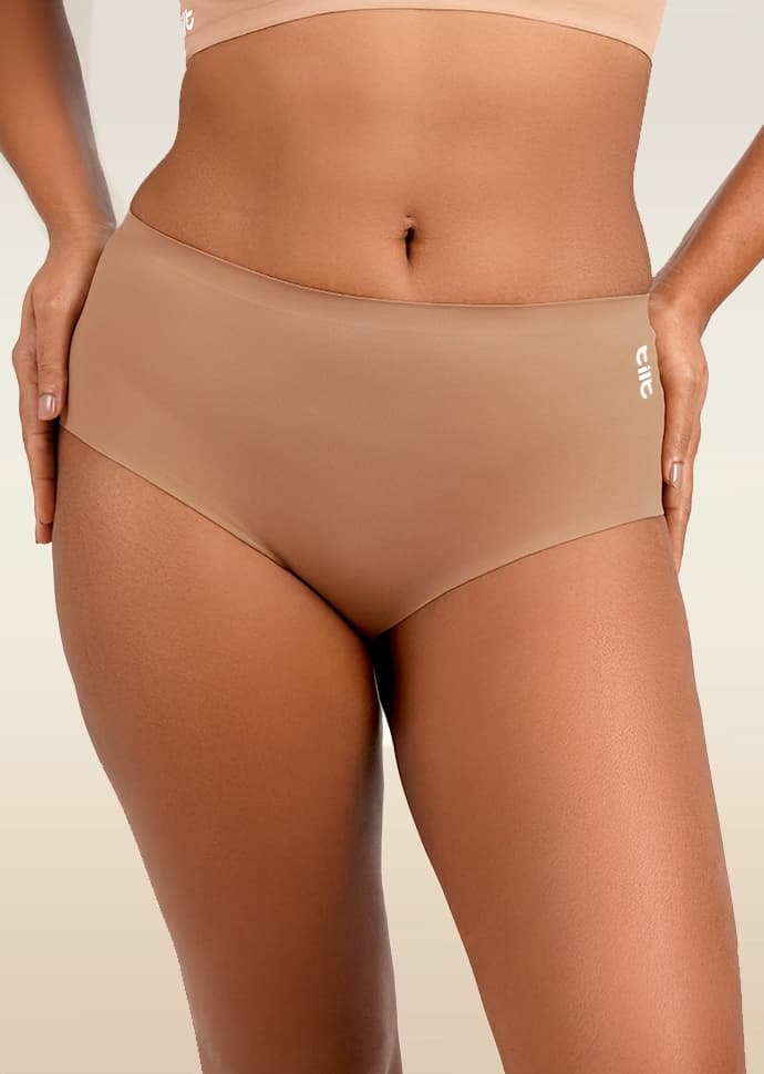 Women's Beige Every Day Medium Coverage Solid Panty