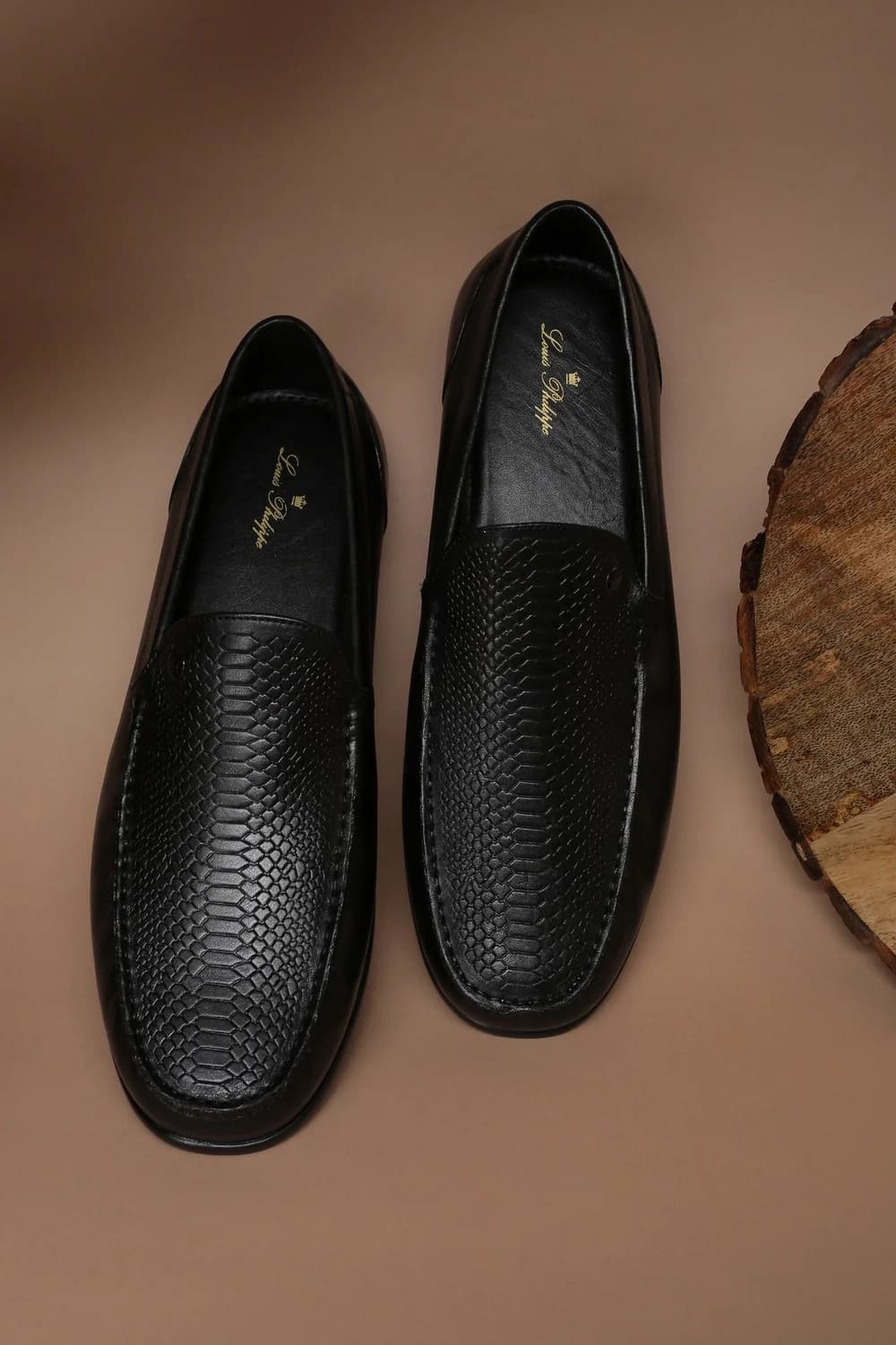 Men's Leather Black Formal Moccasins Shoes