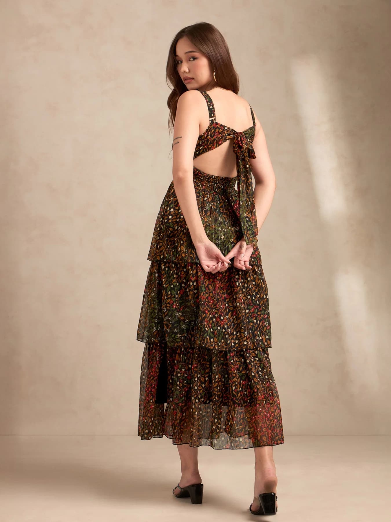 Women's Multicolor Casual Floral Regular Fit Dress