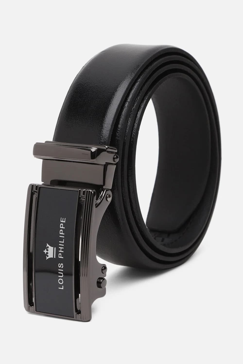 Men's Black Non Reversible Formal Leather Solid Belt