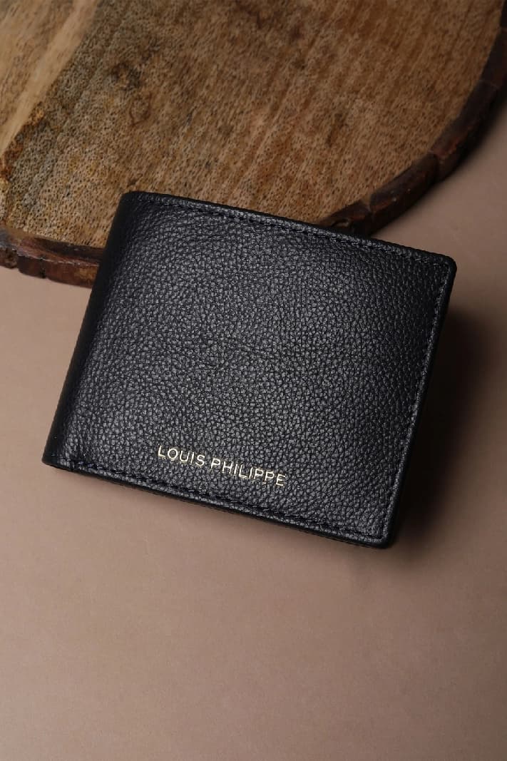 Men's Navy Solid Leather Wallet