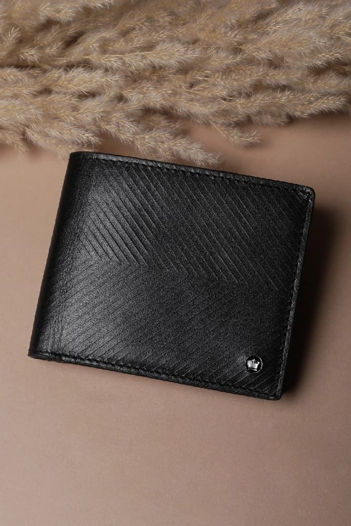 Men's Black Solid Leather Wallet