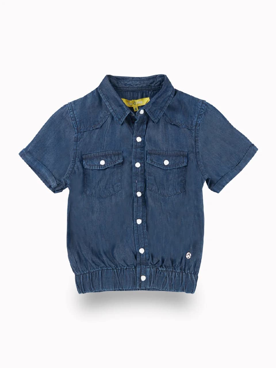 Girls Blue Casual Regular Fit Solid Half Sleeves Top