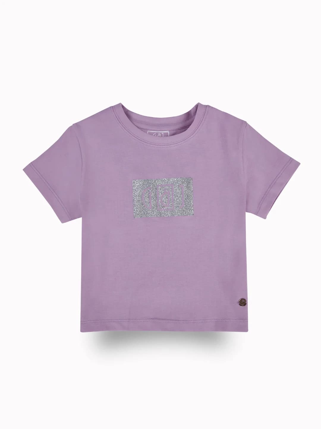 Girls Lavender Casual Regular Fit Typography Half Sleeves Top
