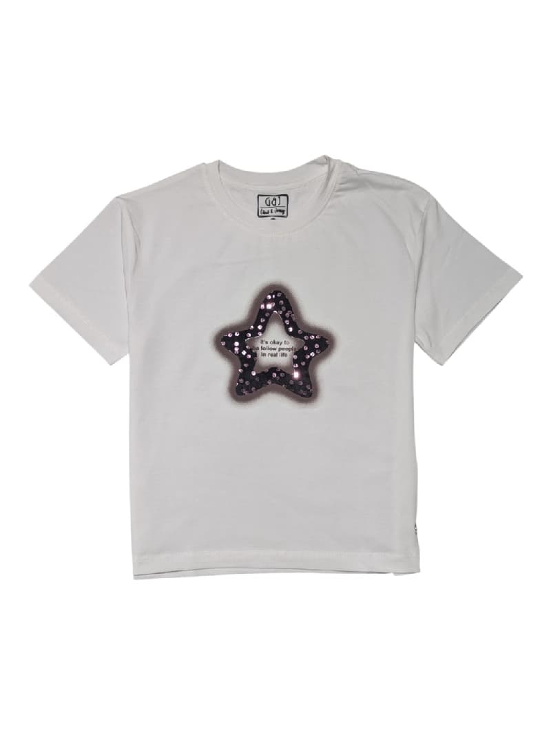 Girls White Casual Regular Fit Graphic Half Sleeves Top