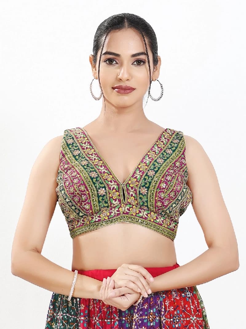 Women's Multicolor Festive Printed Regular Fit Blouse