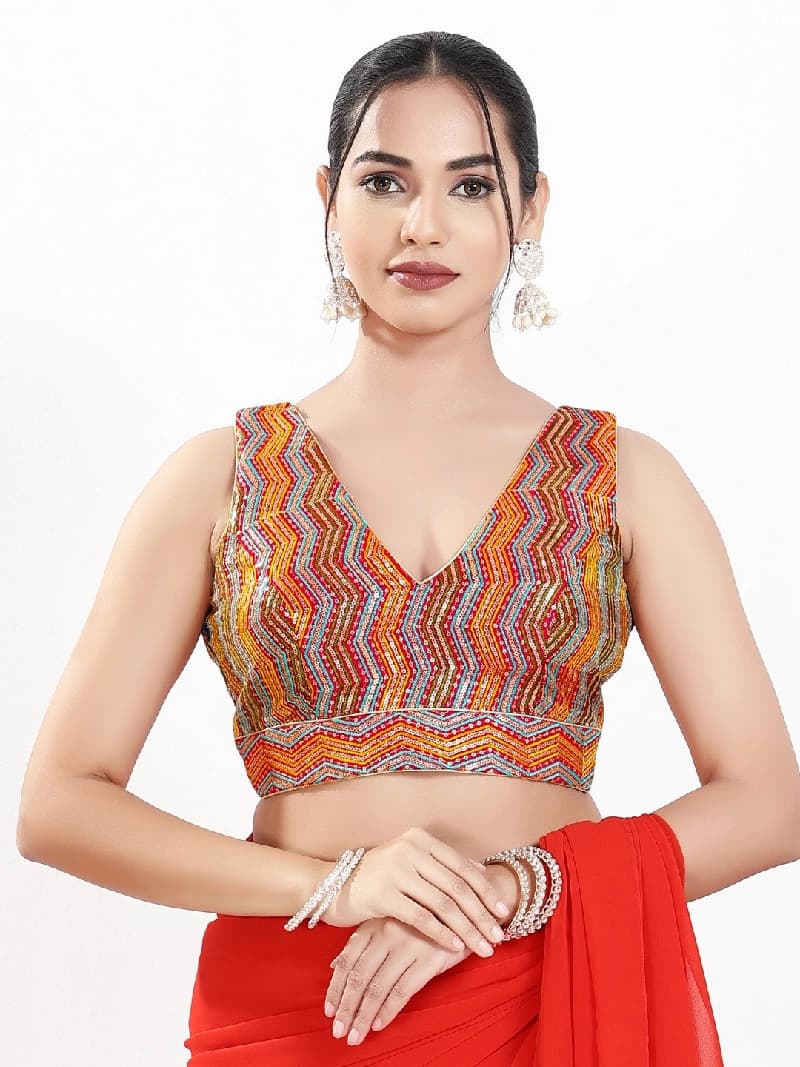 Women's Multicolor Festive Printed Regular Fit Blouse