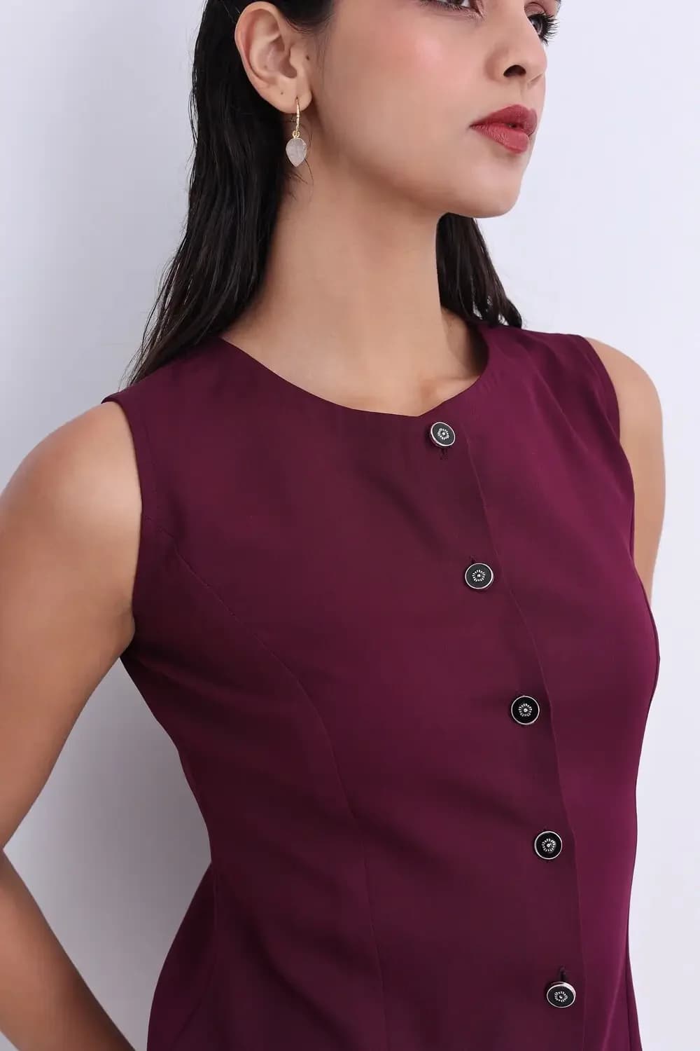 Women's Red Casual Solid Regular Fit Top