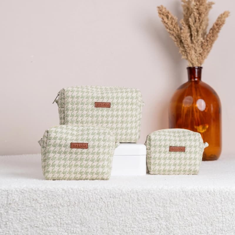 Women's Green Summer of 69 Essential Pouch - Set of 3